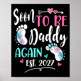 Poster Fête des mères 2027 bientôt futur papa pour femmes