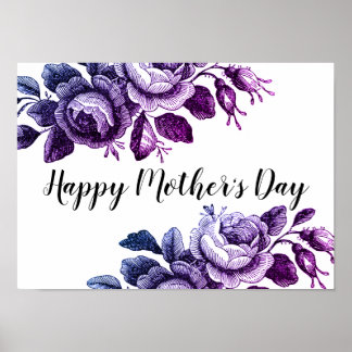 Poster Fête des mères de violet doux