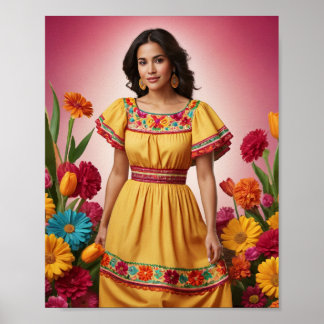 Poster Fête des mères, florale vivante