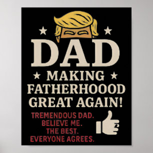 Poster Fête des pères amusante sur le thème de Trump rend