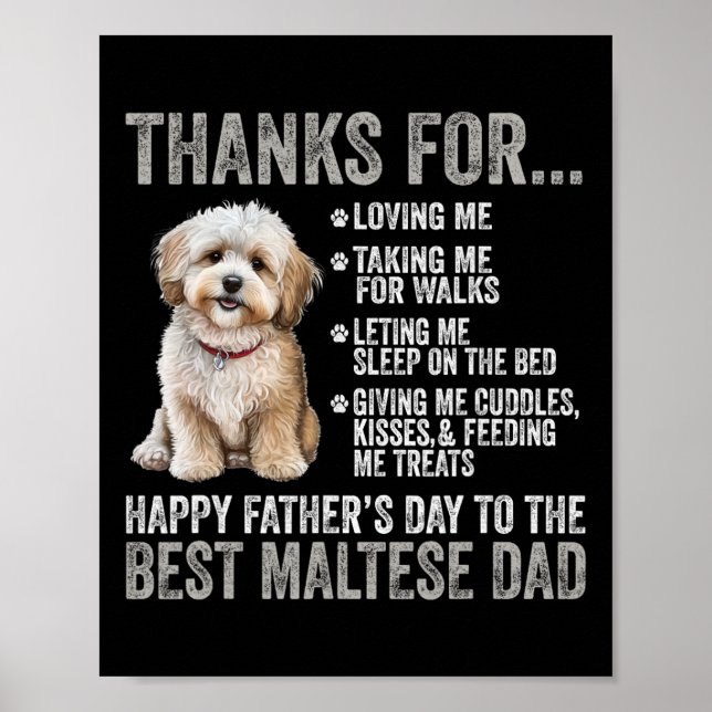 Poster Fête des pères Au Meilleur Père Maltais - Chien Ma (Devant)