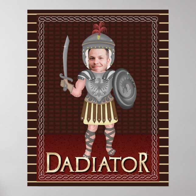 Poster Fête des pères Dadiator amusante | Photo papa pers (Devant)
