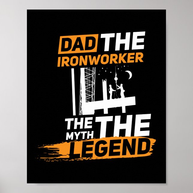 Poster Fête des pères de soudure de construction papa (Devant)