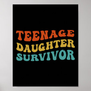 Poster Fête des pères de survivant de la fille adolescent