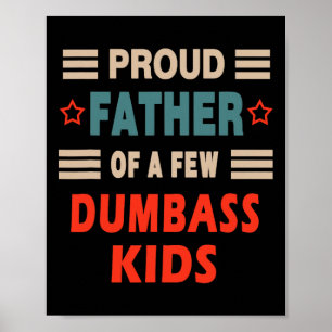 Poster Fête des pères Fier Père De Quelques Enfants Fous 