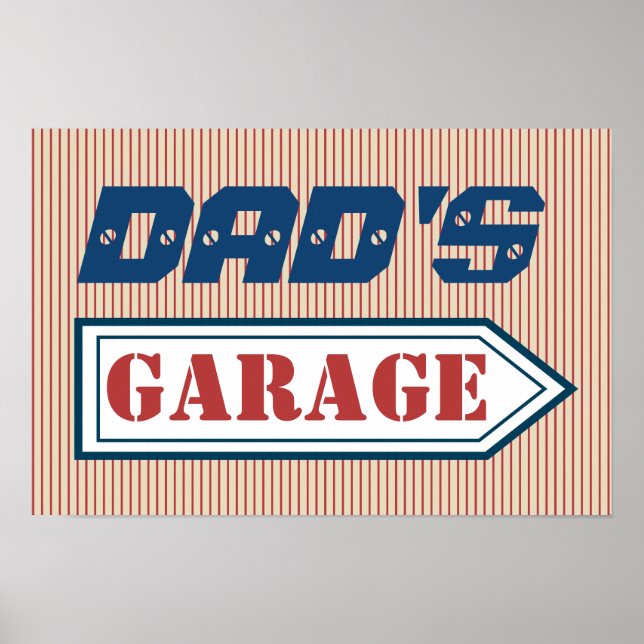 Poster Fête des pères mécanique pour hommes de papa Garag (Devant)