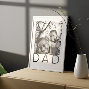 Poster Fête des pères minimaliste moderne pour papa noir