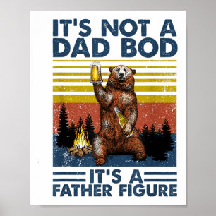 Poster Fête des pères Ours drôle Ce n'est pas un papa Bod