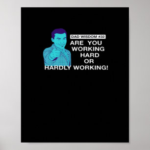 Poster Fête des pères Papa Sagesse Travailler Dur Ou Diff