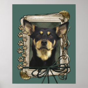 Poster Fête des pères - pattes en pierre - Kelpie - Jud