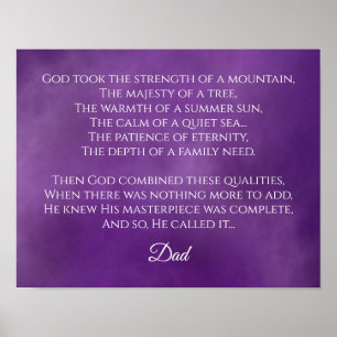 Poster Fête des pères Poème cadeau pour papa