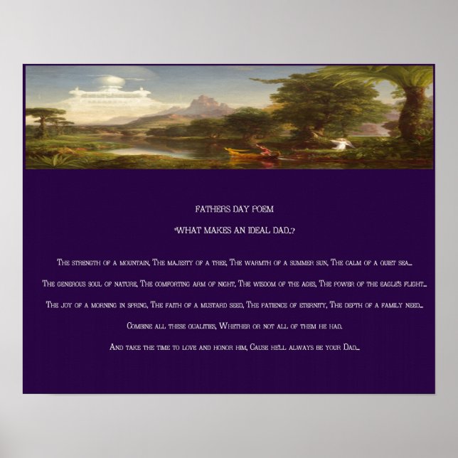 Poster Fête des pères Poème imprimé (Devant)