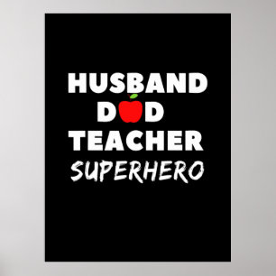 Poster Fête des pères   Super mari papa enseignant
