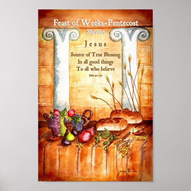 Poster Fête des semaines - Pentecôte Shavuot Inspirationa (Devant)
