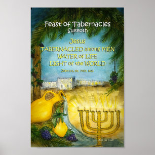 Poster Fête des Tabernacles Sukkoth Art Inspirationnel