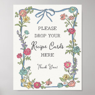 Poster Fête d'été dans le jardin Floral pastel Partagez u