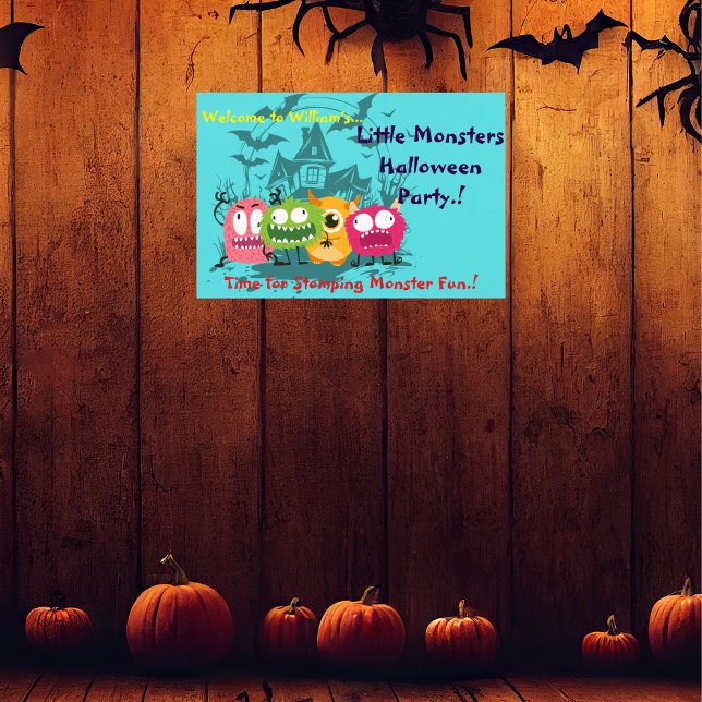 Poster Fête d'Halloween Enfants Petits Monstres (Little Monsters Halloween Party Wall Poster)