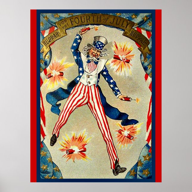 Poster Fête du 4 juillet - Oncle Sam, (Devant)