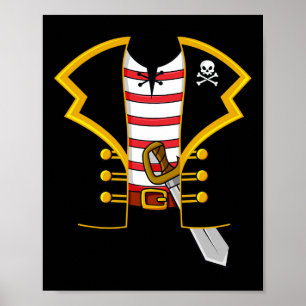 Poster Fête du costume de pirate Halloween