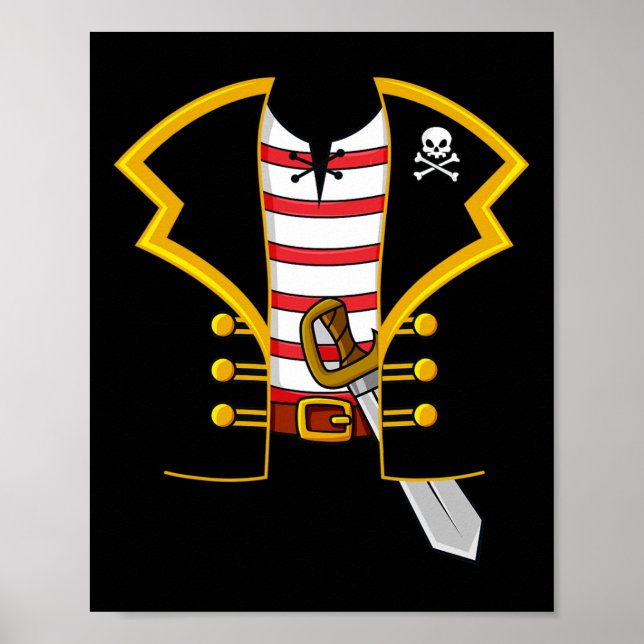 Poster Fête du costume de pirate Halloween (Devant)