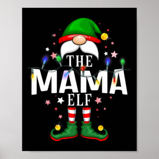 Poster Fête du pyjama de famille des elfes de Noël de la 