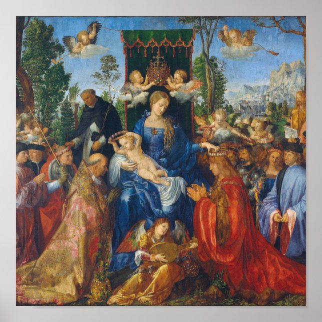Poster Fête du Rosaire - Albrecht Dürer, 1506 (Devant)