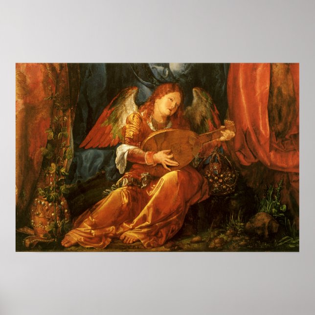 Poster Fête du Rose Garlands Angel par Albrecht Durer (Devant)