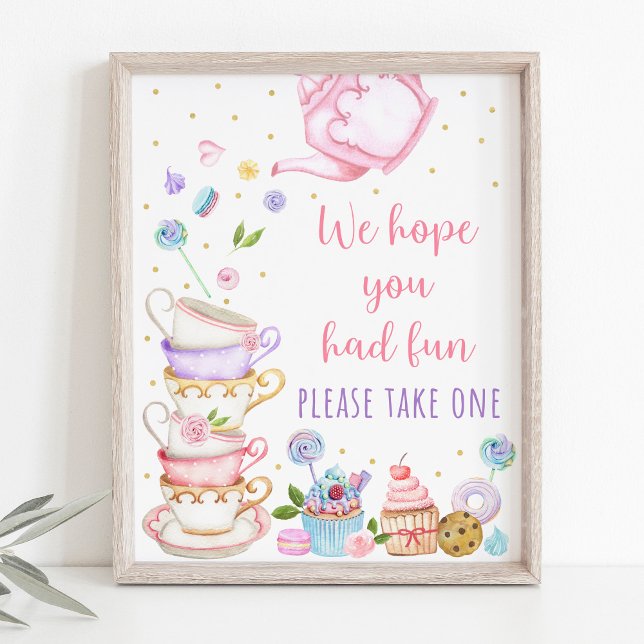 Poster Fête du thé rose Anniversaire Favoriser (Créateur téléchargé)