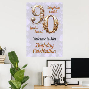 Poster Fête élégante pour 90e anniversaire