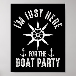 Poster Fête en bateau Capitaine de bateau propriétaire de