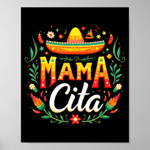 Poster fête mexicaine cinco de mayo maman citation