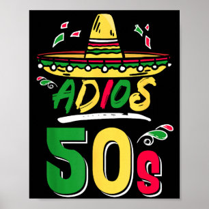 Poster Fête mexicaine pour 60 ans d'anniversaire Cinco De