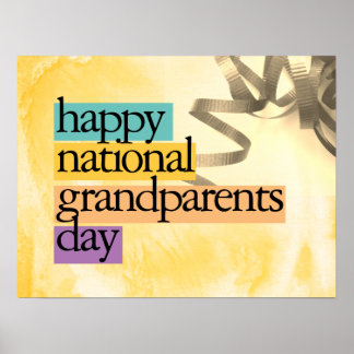 Poster fête nationale des grands-parents heureux