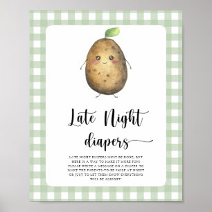 Poster Fête prénatale de bébé pomme de terre - Jeu des co