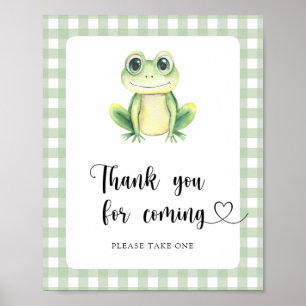 Poster Fête prénatale grenouille - Merci d'être venu
