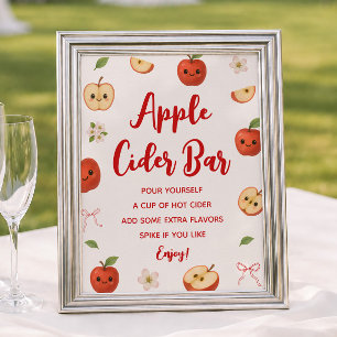 Poster Fête Prénatale "Pomme de mon Oeil" Bar à Cidre de