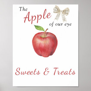 Poster Fête prénatale sur le thème Apple - Sucreries et f