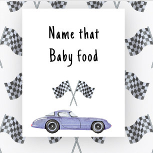 Poster Fête prénatale sur le thème de la voiture de cours