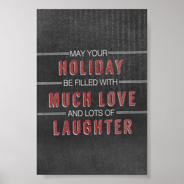 Poster fête rire amour Noël Chalkboard (Devant)