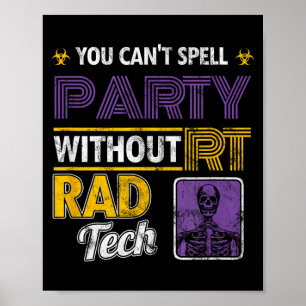 Poster Fête sans rayons X de radiologie de technicien en