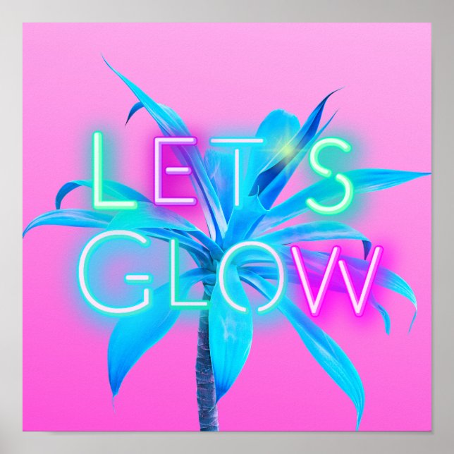 Poster Fête Tropicale Rave PINK de GLOW Neon (Devant)