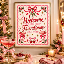Fêtes Retro Roses Friendsmas Soirée Filles Bienve