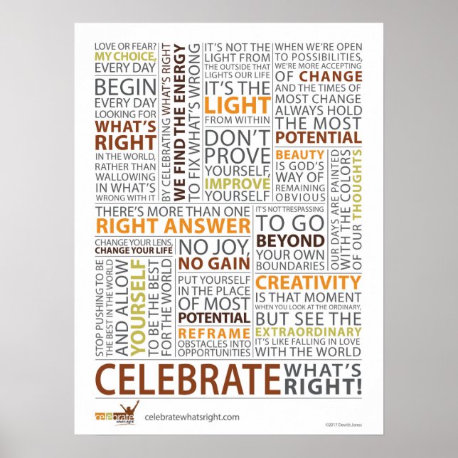 Poster Fêtez l'affiche "What's Right" 18"x24" (Devant)