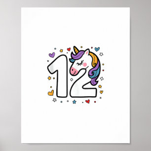 Poster Fêtez le Joyeux 12 Anniversaire de la Fille