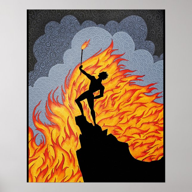 Poster "Feu (après Erte)" (Devant)