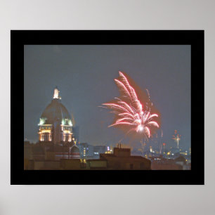 Poster Feu d'artifice au-dessus de Lima, Pérou le soir de