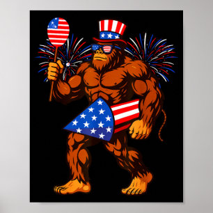 Poster Feu d'artifice Bigfoot drapeau américain Bigfoot 4