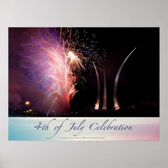 Poster Feu d'artifice étincelant les piquets (Devant)