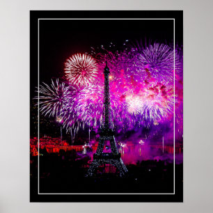 Poster Feu d'artifice Tour Eiffel 16" x 20"