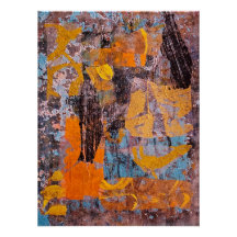 Feu de camp hivernal, Collage, Un abstrait d'impre